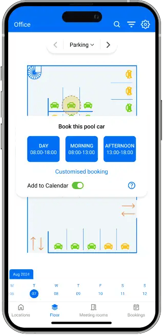 Choose the date and time you'll need the car for