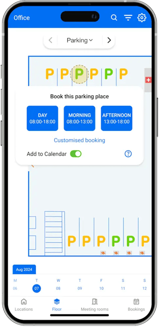 Select booking time