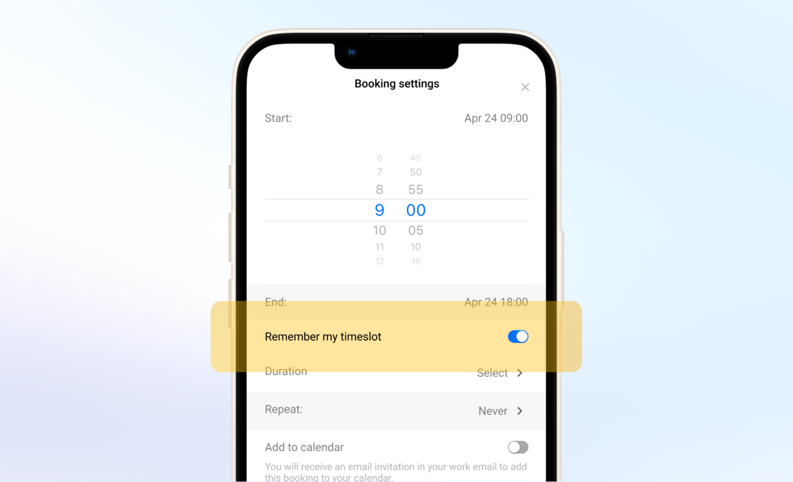 Book desks faster with your preferred timeslot